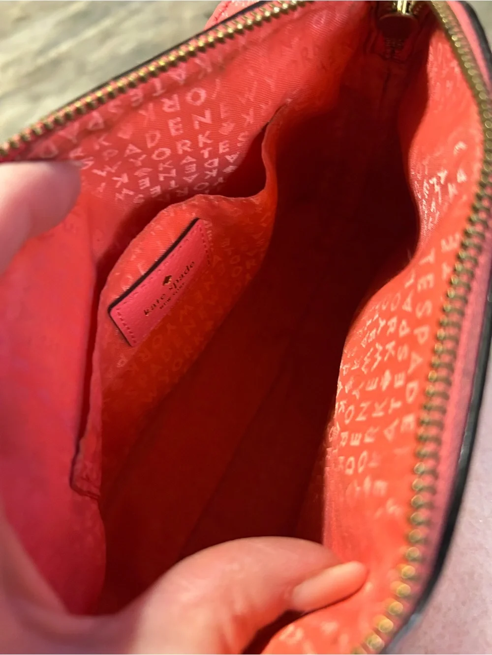 kate spade coral pink leather crossbody bag